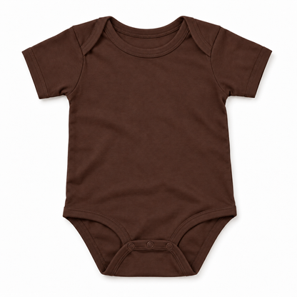 Custom Most Likely To baby bodysuit in Brown