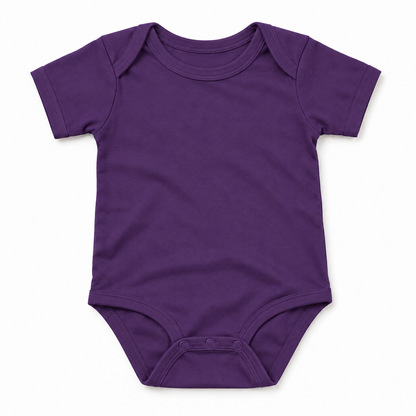 Custom Most Likely To baby bodysuit in Purple