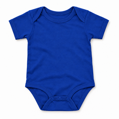 Custom Most Likely To baby bodysuit in Royal